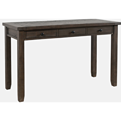 Madison County Desk with USB Charging in Distressed Barnwood Brown